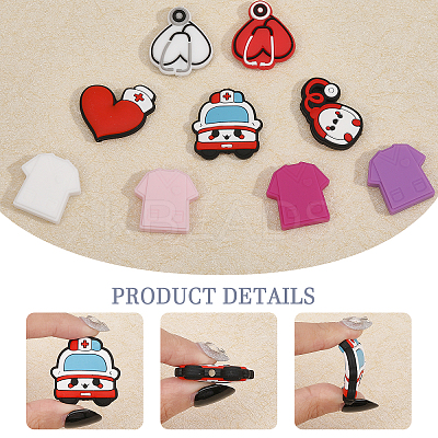 15Pcs 15 Style Food Grade Eco-Friendly Silicone Beads FIND-CA0008-27-1