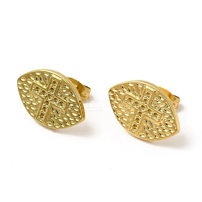 Ion Plating(IP) 304 Stainless Steel Stud Earrings Findings EJEW-I281-22G-1