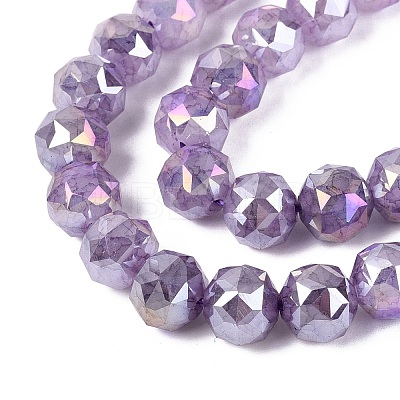 Anti-Tarnish Electroplate Glass Beads Strands GLAA-N064-10mm-13-1