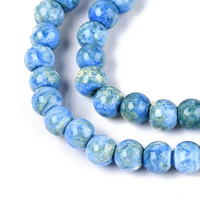 Baking Paint Glass Beads Strands X-DGLA-N016-4mm-09-1