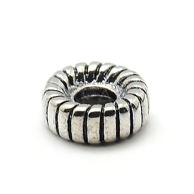 Large Hole Tibetan Style Alloy Tyre European Beads TIBEB-O003-03-1
