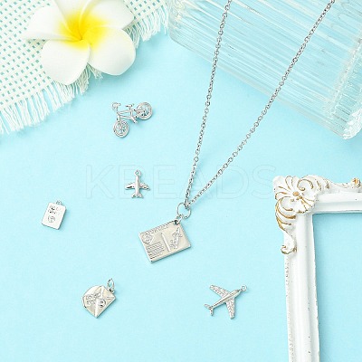 6Pcs 6 Styles Brass Micro Pave Clear Cubic Zirconia Charms KK-CJ0003-31-1
