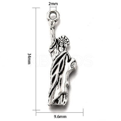 Tibetan Style Alloy Statue of Liberty Pendants TIBEP-Q043-152-RS-1