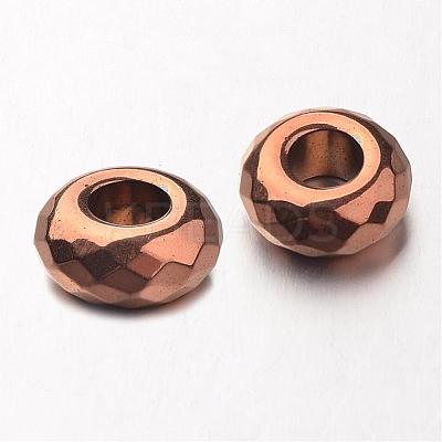 Electroplate Non-magnetic Synthetic Hematite European Beads G-F300-53-08-1