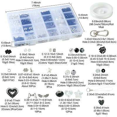 DIY Alloy & Glass & Acrylic Mobile Phone Strap Making Kits DIY-FS0006-65-1