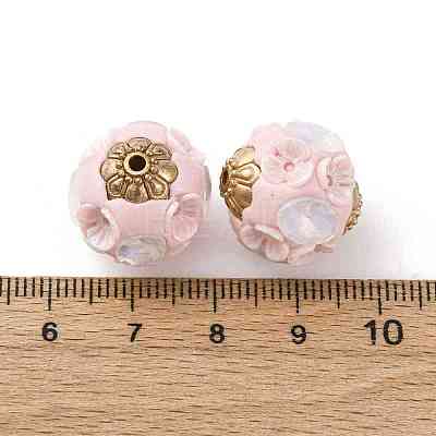 Handmade Resin Indonesia Round Beads IPDL-P005-23KCG-03-1