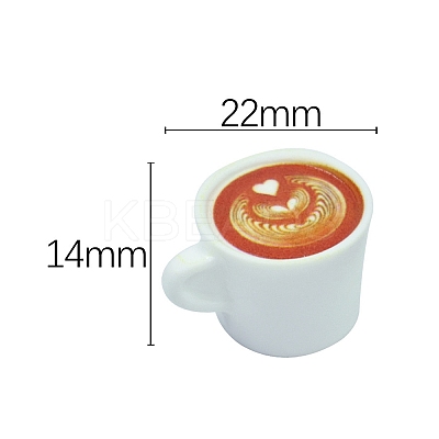 Resin Miniature Coffee Cup Ornaments X-PW-WG14105-04-1