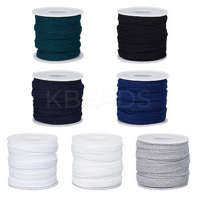 7 Bundles 7 Styles Flat Polycotton Hollow Cord OCOR-BC0006-15-1