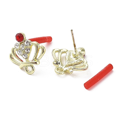 Rack Plating Golden Alloy Stud Earrings Finding EJEW-B030-01G-01-1