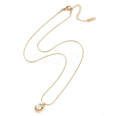 PVD Vacuum Plating 304 Stainless Steel Round Snake Chain Necklaces NJEW-Z044-01G-1