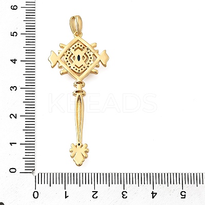 Brass Micro Pave Cubic Zirconia Big Pendants X1-KK-B147-04G-05-1