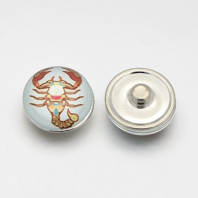 Platinum Tone Half Round/Dome Brass Jewelry Snap Buttons MAK-J007-70-1