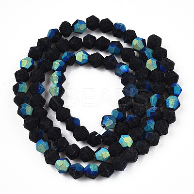Imitate Austrian Crystal Bicone Frosted Glass Beads Strands GLAA-F029-TM2mm-A02-1