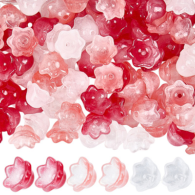 150Pcs 3 Colors Transparent Two Tone Spray Painted Glass Beads GLAA-LT0001-04A-1