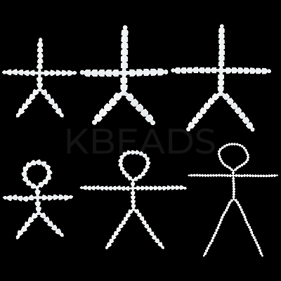 6Pcs 6 Style Plastic Action Figure Movable Skeleton DIY-PH0020-90-1
