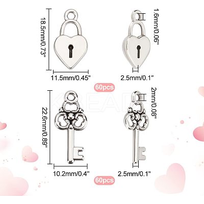 60Pcs Tibetan Style Alloy Pendants TIBE-CA0001-21-1