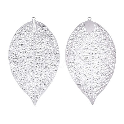 Non-Tarnish 304 Stainless Steel Filigree Big Pendants X-STAS-S108-38P-1