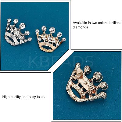 16pcs 2 Colors Crystal Rhinestone Crown Brooches JEWB-CA0001-10-1