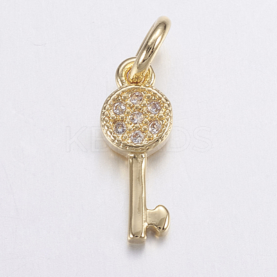 Brass Micro Pave Cubic Zirconia Pendants ZIRC-G125-49G-1
