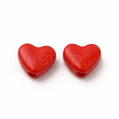 Heart Spray Painted Alloy Beads FIND-G053-01I-1