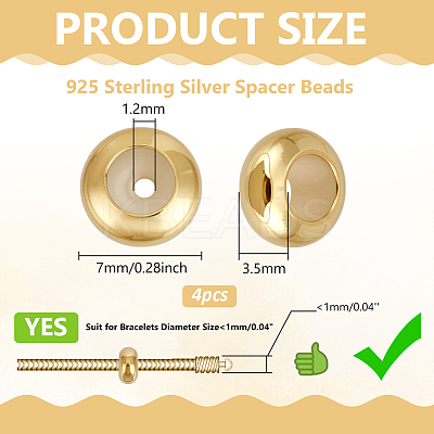4Pcs 925 Sterling Silver Spacer Beads STER-BC0003-50G-1