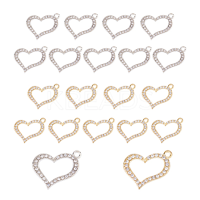 40Pcs 2 Colors Alloy Rhinestone Pendant FIND-FH0010-63-1