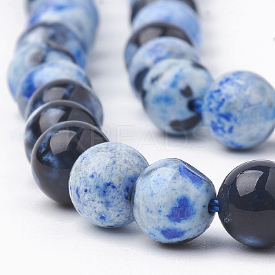 Dyed Natural Fire Crackle Agate Beads Strands G-T098-02B-06-1