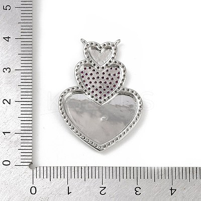 Brass Micro Pave Cubic Zirconia Pendants KK-M322-39P-1