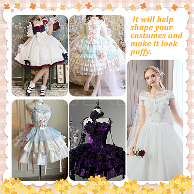 Polyester & Steel Wire Skirt 5 Hoop Petticoat for Wedding Dress Ball Gown DIY-WH0591-493A-1