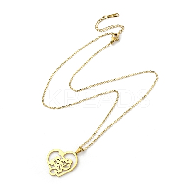 304 Stainless Steel Pendant Necklaces NJEW-D047-03G-1