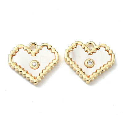Brass Micro Pave Cubic Zirconia Charms KK-B072-18G-1