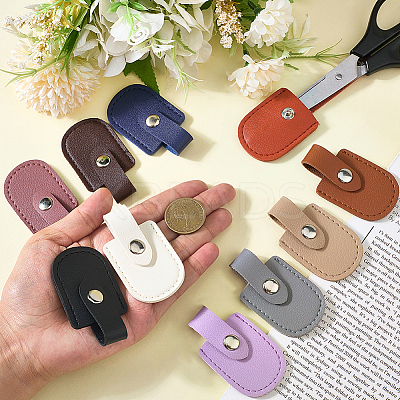 10Pcs 10 Colors Arch Shaped Imitation Leather Nail Clipper Cases DIY-CL0002-28A-1