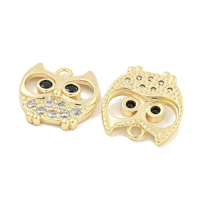 Brass Micro Pave Cubic Zirconia Glass Pendants KK-S386-36G-1