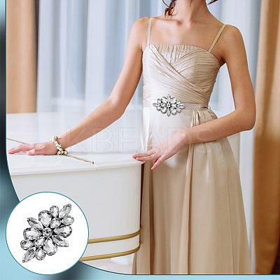 2Pcs Flower Glass Rhinestone Costume Accessories FIND-FG0004-81B-1