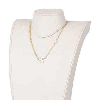 Brass Micro Pave Cubic Zirconia Butterfly Pendant Necklaces NJEW-JN03239-1