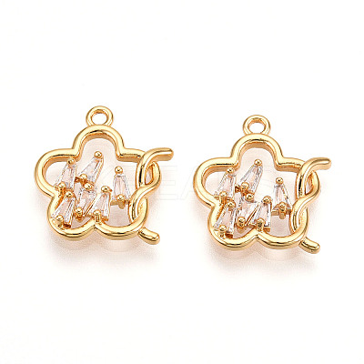 Brass Micro Pave Cubic Zirconia Pendants KK-N261-116B-G-1