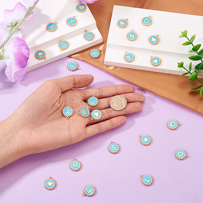 26Pcs Alloy Enamel Pendants ENAM-TA0002-86B-1