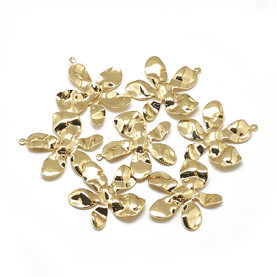 Brass Wavy Pendants KK-T032-129G-1