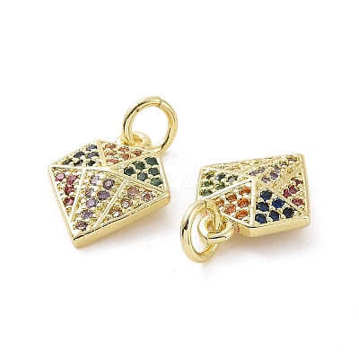 Brass Micro Pave Colorful Cubic Zirconia Charms KK-E068-VF157-1