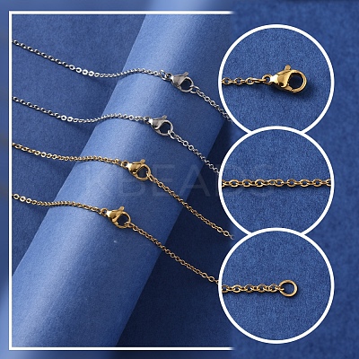 4Pcs 2 Colors 304 Stainless Steel Cable Chain Necklace Making STAS-FS0001-80-1