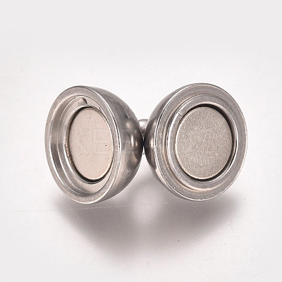 Tarnish Resistant 304 Stainless Steel Magnetic Clasps with Loops STAS-I137-07B-1