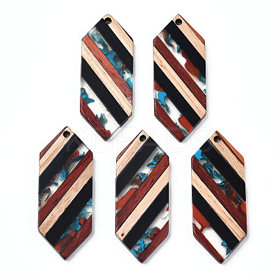 Resin & Walnut Wood Pendants RESI-N039-22-1