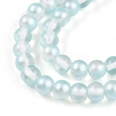 Baking Paint Transparent Glass Beads Strands DGLA-N011-6mm-05-1