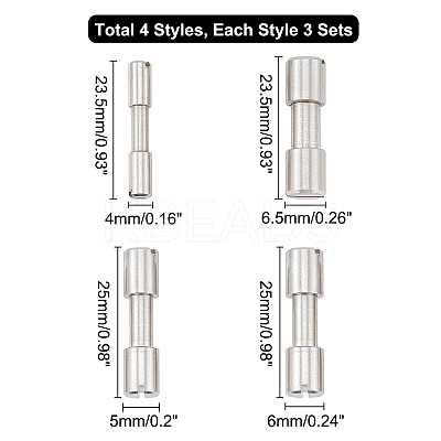 12 Set 4 Style Stainless Steel Rivet Screws FIND-CA0003-48-1