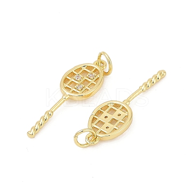 Brass Micro Pave Cubic Zirconia Pendants KK-U058-29G-1