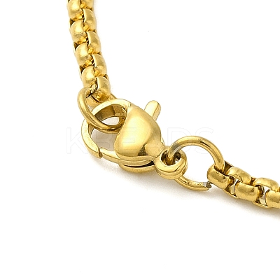 201 Stainless Steel Box Chain Arabic Heart Pendant Necklaces for Women NJEW-M008-02G-1