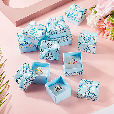 Bowknot Cardboard Paper Ring Gift Storage Boxes CON-TAC0001-16E-1