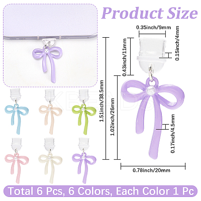 6Pcs 6 Colors Silicone Mobile Dustproof Plugs FIND-CN0002-02-1