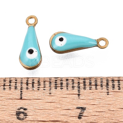 Antique Golden Plated Brass Enamel Charms KK-Q571-02H-1