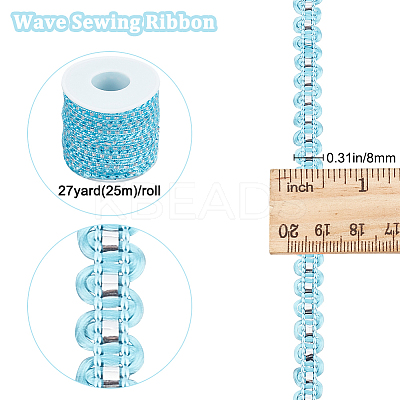 25M Metallic Yarn Lace Ribbons OCOR-GF0003-09F-1